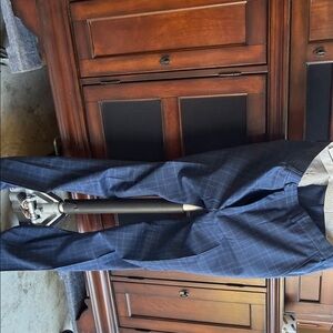 Hart Schaffner Marx Navy Plaid Dress Pants